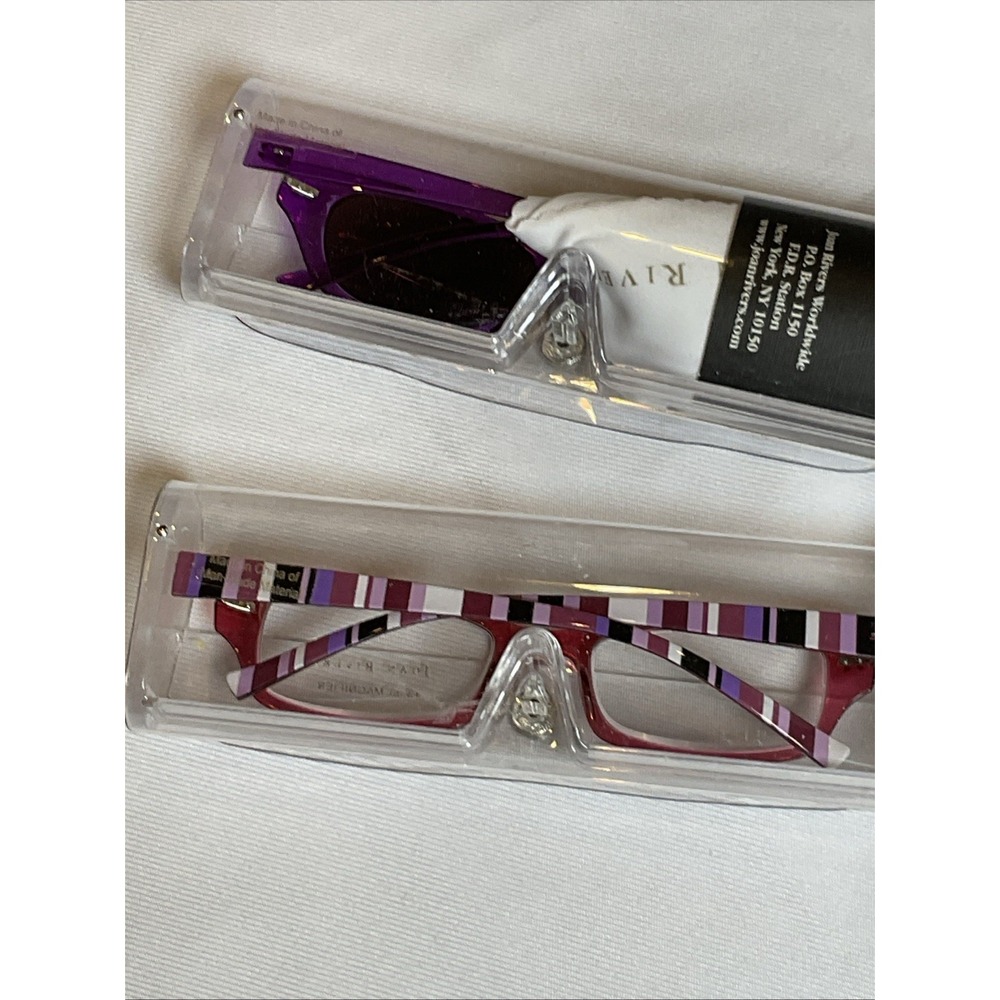 Joan Rivers High-Tech Flex Reading Glasses And Sunglasses +3.00 Purple And Red - Picture 7 of 8